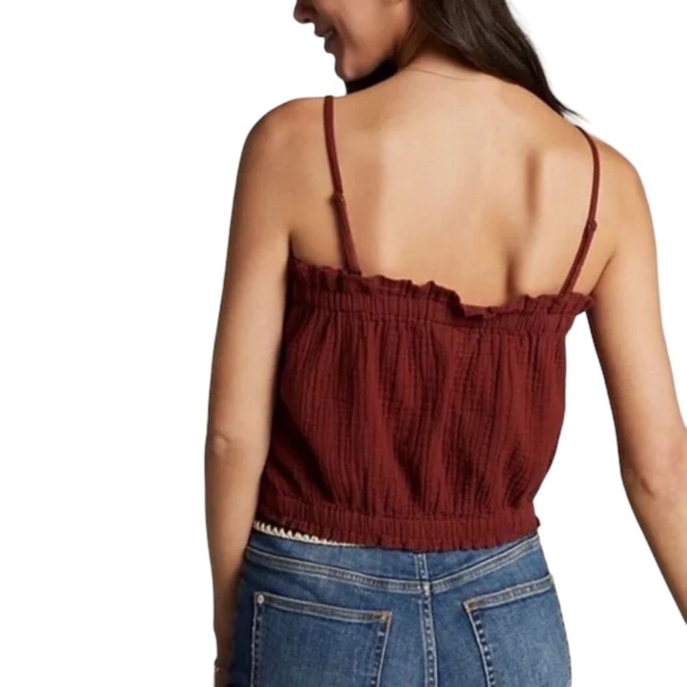 Anthropologie April Convertible Gauzy Tank Top Soft Orange/Rust Size Medium NWT - Picture 2 of 6